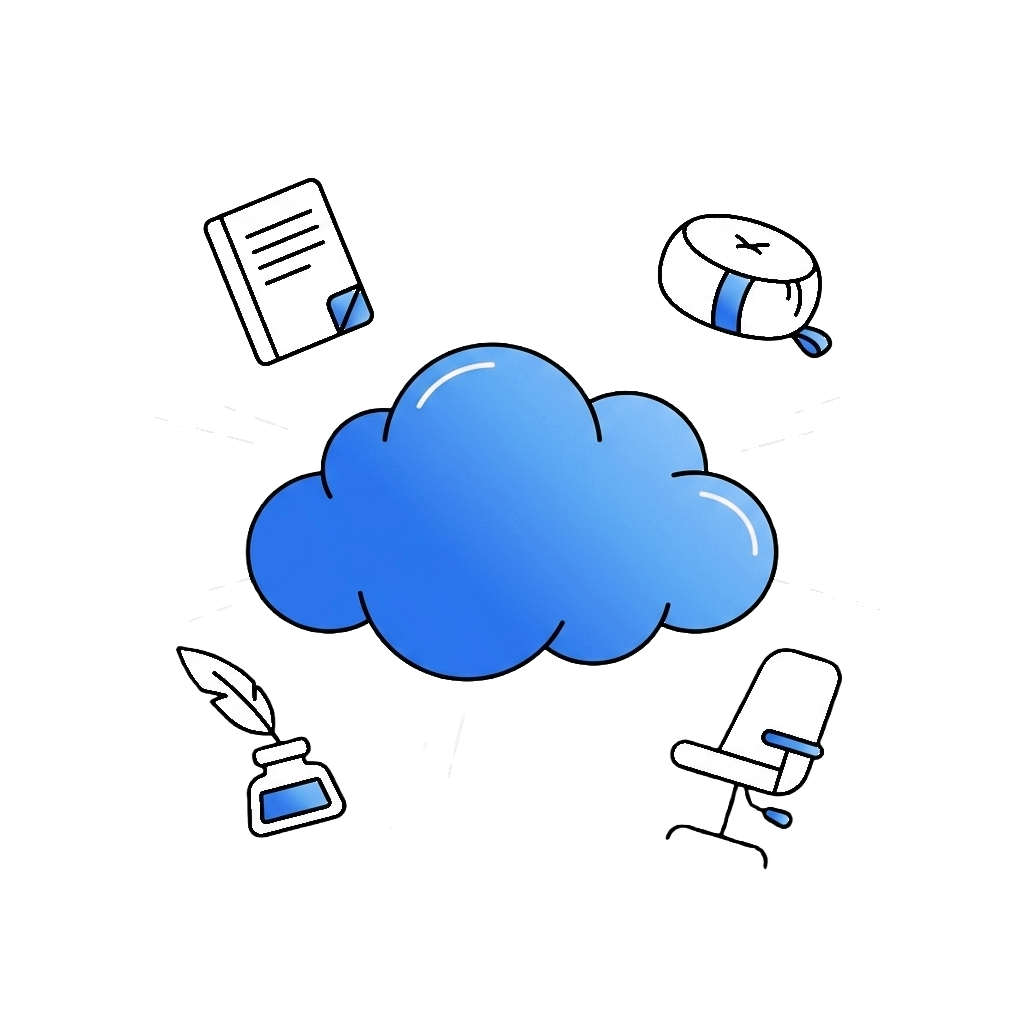 A cloud with symbols of different methods